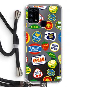 CaseCompany Fruitsticker: Samsung Galaxy M31 Transparant Hoesje met koord