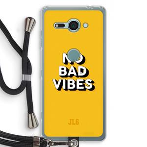 CaseCompany No Bad Vibes: Sony Xperia XZ2 Compact Transparant Hoesje met koord