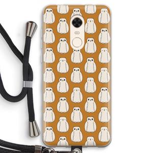 CaseCompany Uilen: Xiaomi Redmi 5 Transparant Hoesje met koord