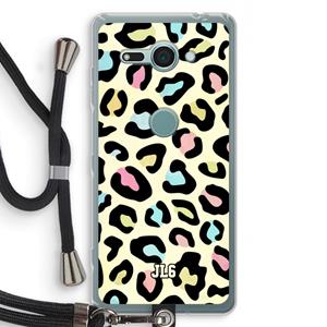 CaseCompany Leopard pattern: Sony Xperia XZ2 Compact Transparant Hoesje met koord