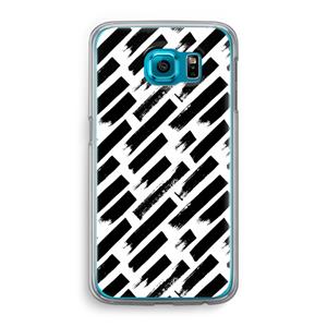 CaseCompany Zwarte vegen: Samsung Galaxy S6 Transparant Hoesje