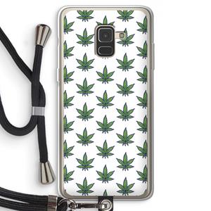 CaseCompany Weed: Samsung Galaxy A8 (2018) Transparant Hoesje met koord