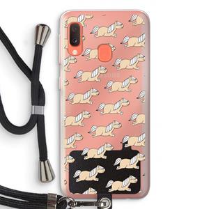 CaseCompany Ponys: Samsung Galaxy A20e Transparant Hoesje met koord