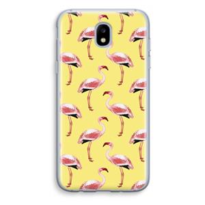 CaseCompany Flamingo's geel: Samsung Galaxy J5 (2017) Transparant Hoesje