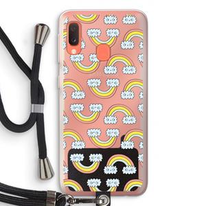 CaseCompany Regenboog: Samsung Galaxy A20e Transparant Hoesje met koord