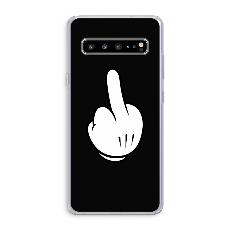 CaseCompany Middle finger black: Samsung Galaxy S10 5G Transparant Hoesje