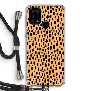 CaseCompany Panter: Samsung Galaxy M31 Transparant Hoesje met koord