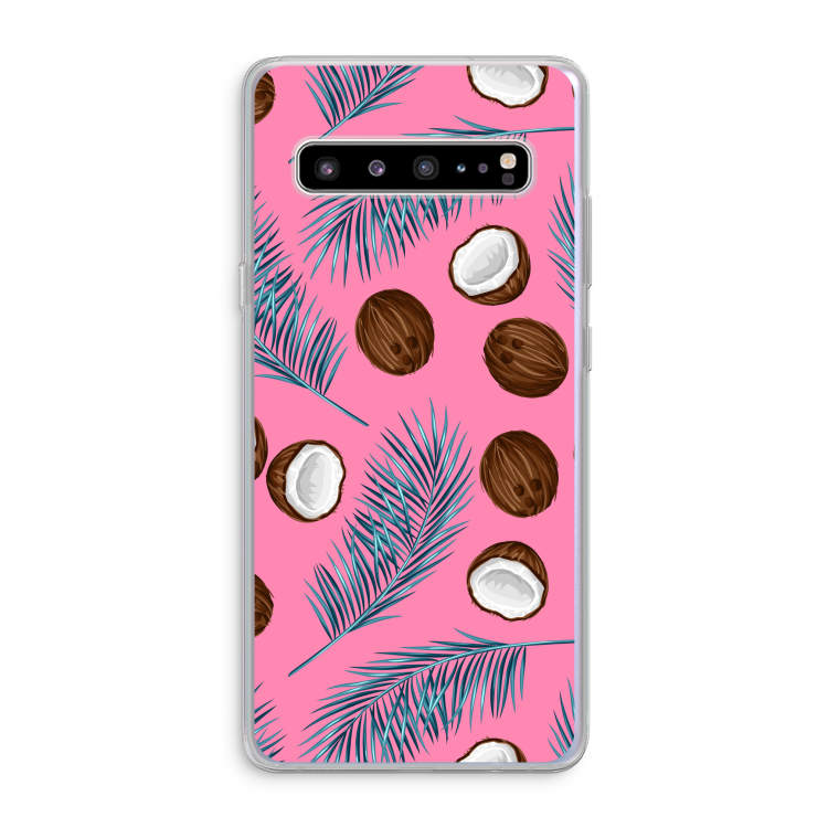 CaseCompany Kokosnoot roze: Samsung Galaxy S10 5G Transparant Hoesje