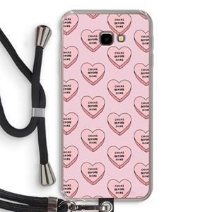 CaseCompany Chicks before dicks: Samsung Galaxy J4 Plus Transparant Hoesje met koord