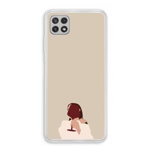CaseCompany I drink wine: Samsung Galaxy A22 4G Transparant Hoesje