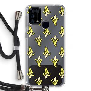 CaseCompany Bananas: Samsung Galaxy M31 Transparant Hoesje met koord