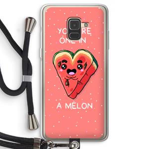 CaseCompany One In A Melon: Samsung Galaxy A8 (2018) Transparant Hoesje met koord