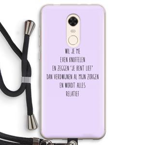 CaseCompany Relatief: Xiaomi Redmi 5 Transparant Hoesje met koord