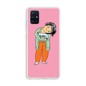 CaseCompany Visknuffel: Galaxy A51 4G Transparant Hoesje