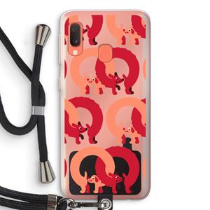 CaseCompany Dogs: Samsung Galaxy A20e Transparant Hoesje met koord