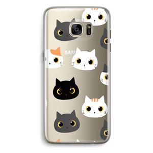 CaseCompany Katten: Samsung Galaxy S7 Edge Transparant Hoesje