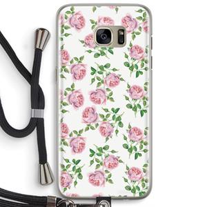 CaseCompany Kleine roosjes: Samsung Galaxy S7 Edge Transparant Hoesje met koord