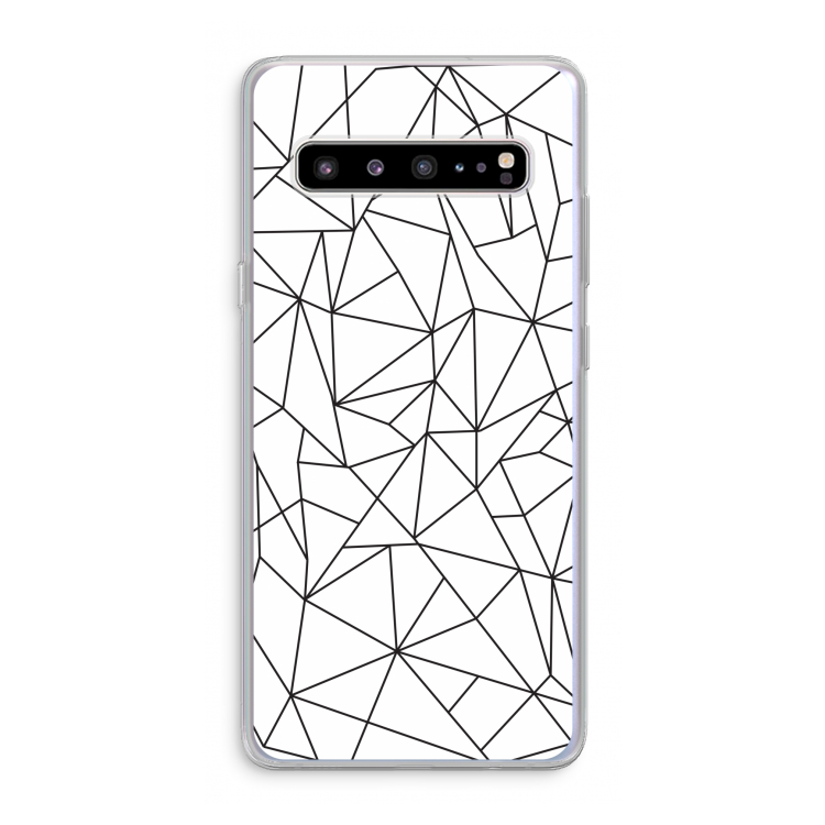 CaseCompany Geometrische lijnen zwart: Samsung Galaxy S10 5G Transparant Hoesje
