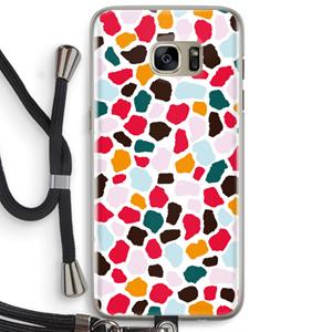 CaseCompany Colored Giraffe: Samsung Galaxy S7 Edge Transparant Hoesje met koord