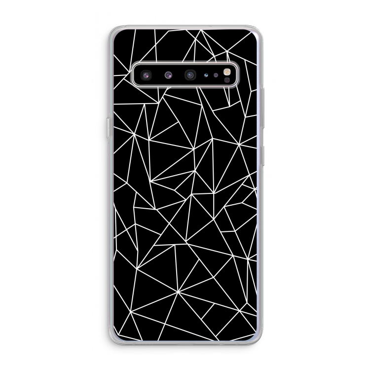 CaseCompany Geometrische lijnen wit: Samsung Galaxy S10 5G Transparant Hoesje