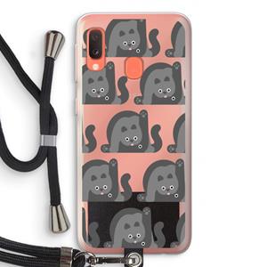 CaseCompany Cats: Samsung Galaxy A20e Transparant Hoesje met koord