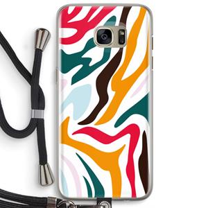 CaseCompany Colored Zebra: Samsung Galaxy S7 Edge Transparant Hoesje met koord