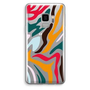 CaseCompany Colored Zebra: Samsung Galaxy S9 Transparant Hoesje