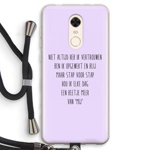CaseCompany Zelfvertrouwen: Xiaomi Redmi 5 Transparant Hoesje met koord