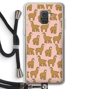 CaseCompany Alpacas: Samsung Galaxy A8 (2018) Transparant Hoesje met koord