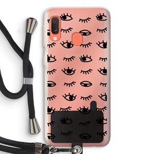 CaseCompany Eye pattern #2: Samsung Galaxy A20e Transparant Hoesje met koord