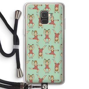 CaseCompany Gymboys: Samsung Galaxy A8 (2018) Transparant Hoesje met koord