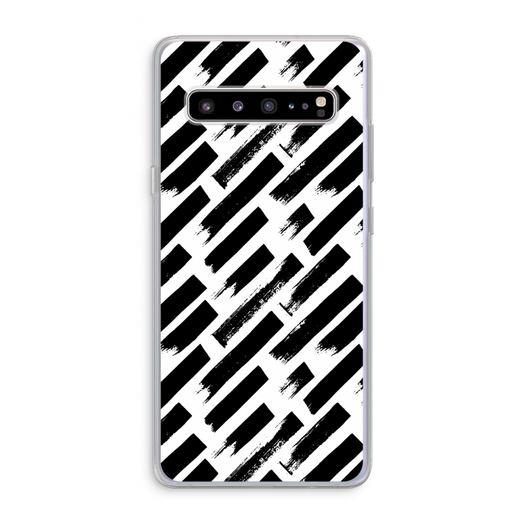 CaseCompany Zwarte vegen: Samsung Galaxy S10 5G Transparant Hoesje