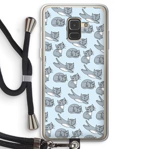 CaseCompany Poezen: Samsung Galaxy A8 (2018) Transparant Hoesje met koord
