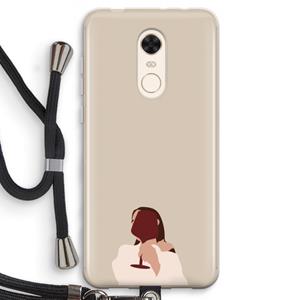 CaseCompany I drink wine: Xiaomi Redmi 5 Transparant Hoesje met koord