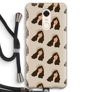 CaseCompany Bonjour mon amour: Xiaomi Redmi 5 Transparant Hoesje met koord