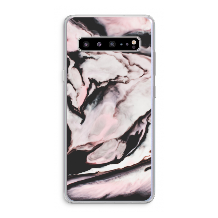 CaseCompany Roze stroom: Samsung Galaxy S10 5G Transparant Hoesje