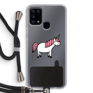 CaseCompany Eenhoorn: Samsung Galaxy M31 Transparant Hoesje met koord