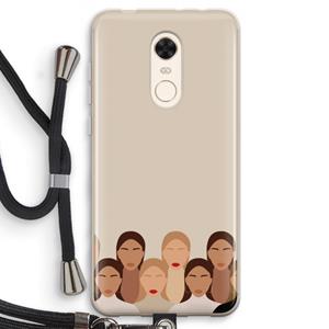 CaseCompany Girls girls girls: Xiaomi Redmi 5 Transparant Hoesje met koord