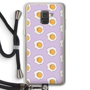CaseCompany Bacon to my eggs #1: Samsung Galaxy A8 (2018) Transparant Hoesje met koord
