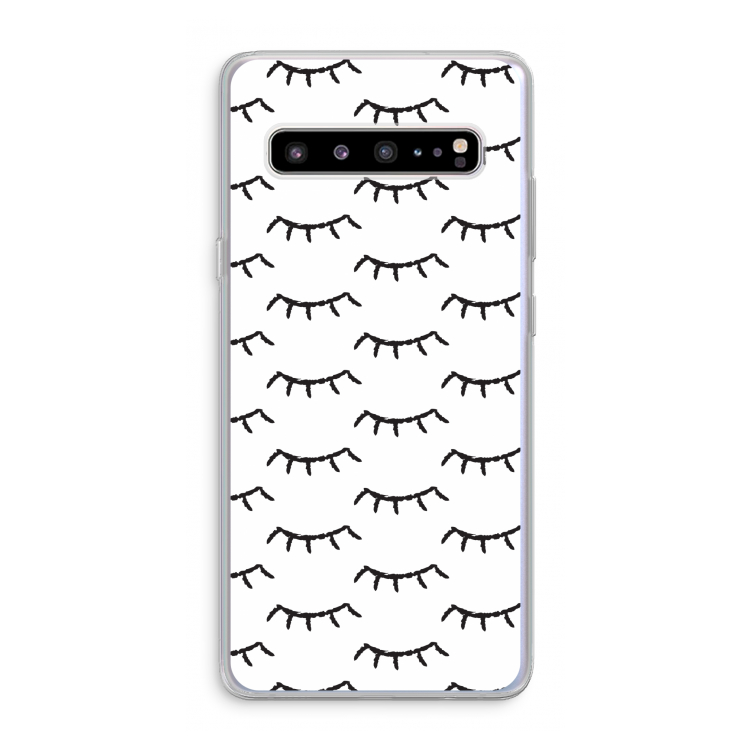 CaseCompany Wimpers: Samsung Galaxy S10 5G Transparant Hoesje