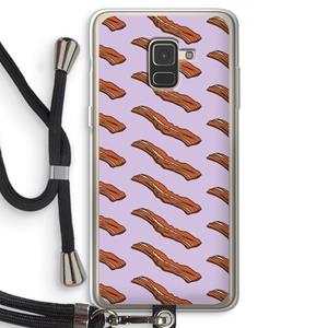CaseCompany Bacon to my eggs #2: Samsung Galaxy A8 (2018) Transparant Hoesje met koord