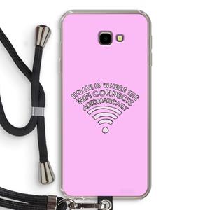CaseCompany Home Is Where The Wifi Is: Samsung Galaxy J4 Plus Transparant Hoesje met koord