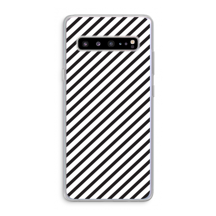 CaseCompany Strepen zwart-wit: Samsung Galaxy S10 5G Transparant Hoesje
