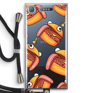 CaseCompany Hamburger: Sony Xperia XZ1 Transparant Hoesje met koord