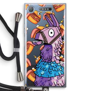 CaseCompany Loot Burger: Sony Xperia XZ1 Transparant Hoesje met koord