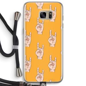 CaseCompany Rock: Samsung Galaxy S7 Edge Transparant Hoesje met koord
