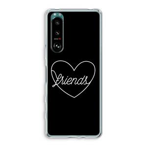 CaseCompany Friends heart black: Sony Xperia 5 III Transparant Hoesje