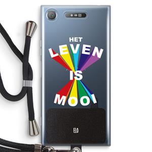 CaseCompany Het Leven Is Mooi: Sony Xperia XZ1 Transparant Hoesje met koord