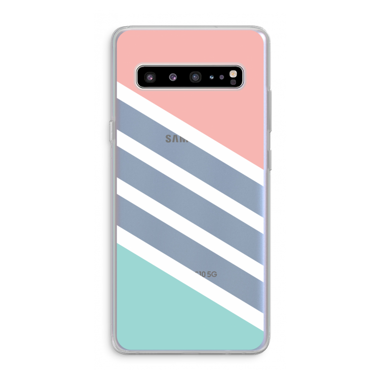 CaseCompany Strepen pastel: Samsung Galaxy S10 5G Transparant Hoesje