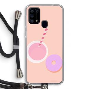 CaseCompany Donut: Samsung Galaxy M31 Transparant Hoesje met koord